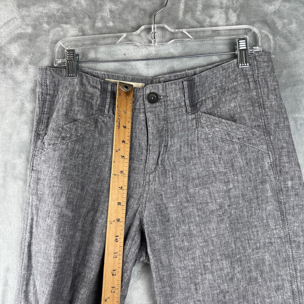 Pilcro and the Letterpress Linen Blend Wide Leg‎ Pants Size 6 Grey Herringbone - Picture 7 of 9